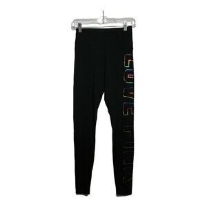 VS VICTORIAS‎ SECRET PINK HIGH WAIST COTTON PANT TIGHT LEGGING SWEATS RAINBOW S